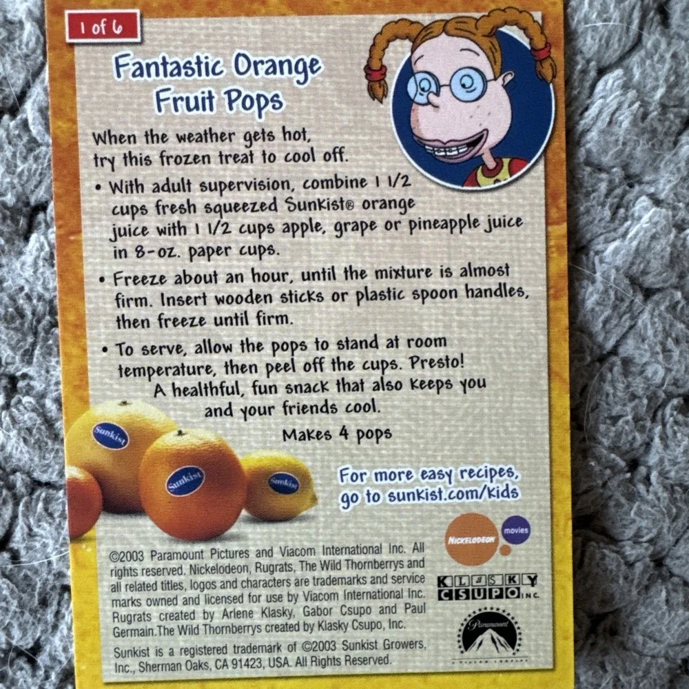2003 Sunkist Rugrats Go Wild Movie  Chuckle, Angelica, Eliza (Not Sealed)